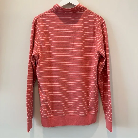 Peter Millar Red White Striped Stripe Quarter Zip QZip Quarterzip Jacket Sweater - Picture 6 of 7